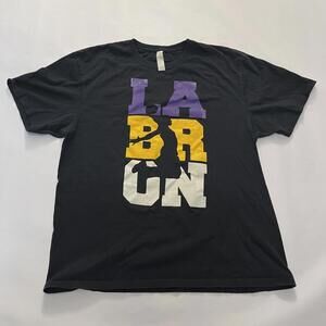La Lakers Labron Lebron James Black Short Sleeve T-Shirt Mens